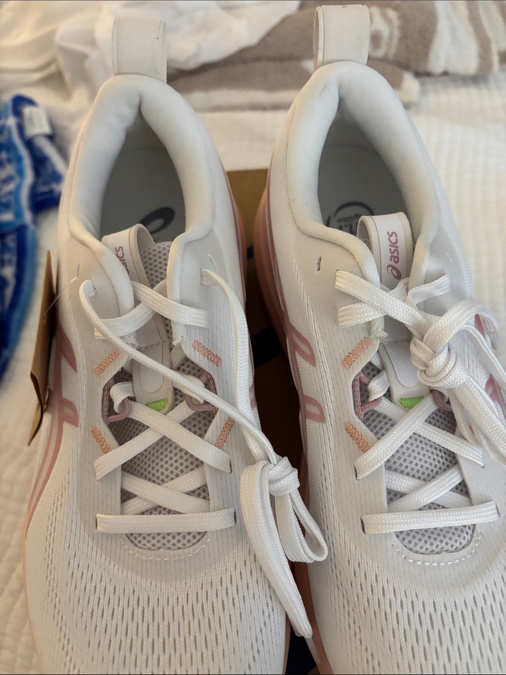 Asics Women's White Running Shoes with Soft Pink Accents - Picture 3 of 8